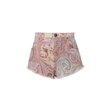 Patchwork Paisley Denim Shorts