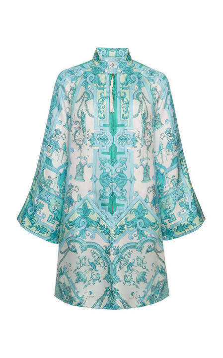 Printed Silk Cover-Up Dress展示图