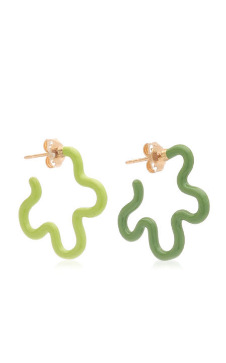 Two Tone Asymmetrical Flower Earrings展示图