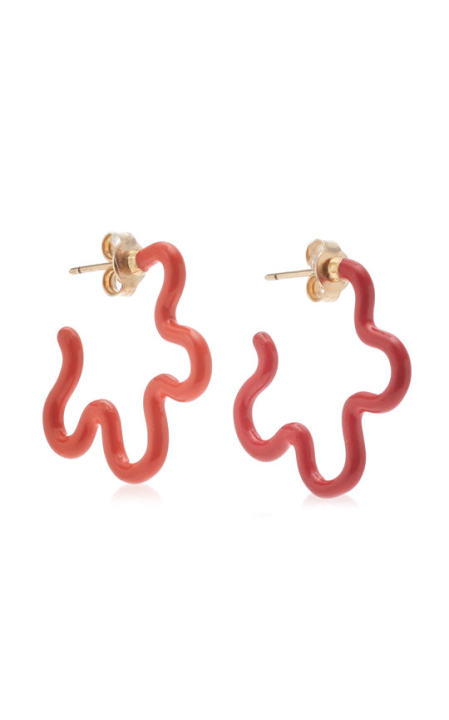 Two Tone Asymmetrical Flower Earrings展示图
