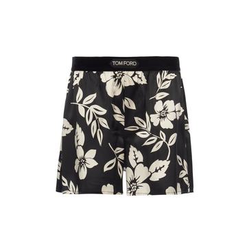 Floral Printed Silk-Satin Shorts