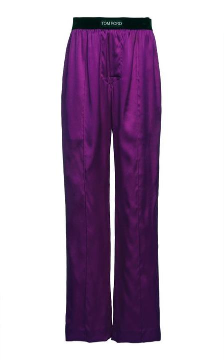 Logo Satin Straight-Leg Pajama Pants展示图