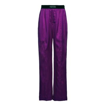 Logo Satin Straight-Leg Pajama Pants