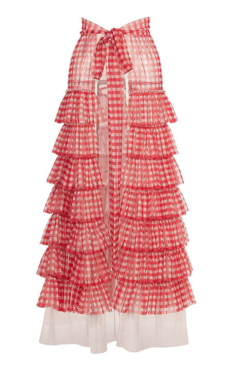 Printed Tiered Tulle Wrap Skirt展示图