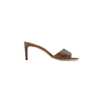 Stacey Snake-Effect Leather Sandals