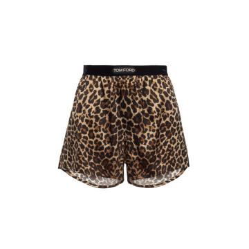 3M Leopard Printed Silk-Satin Shorts