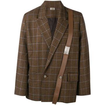 double breasted check blazer