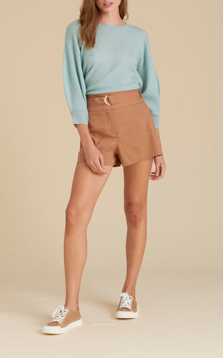 Borneo Belted Linen-Blend Shorts展示图