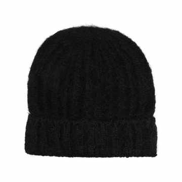 rib-knit wool beanie hat