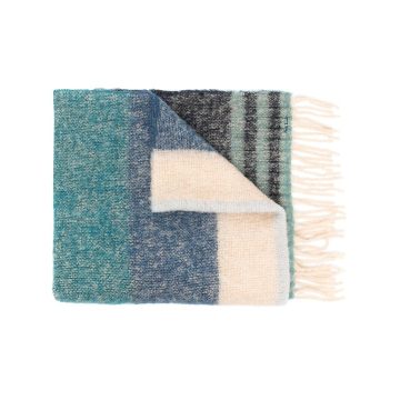 color-block fringe scarf