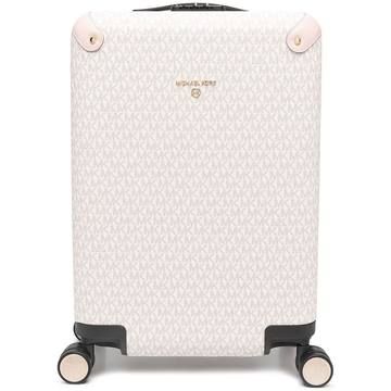 monogram print suitcase