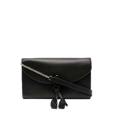 leather tassel chain-link bag