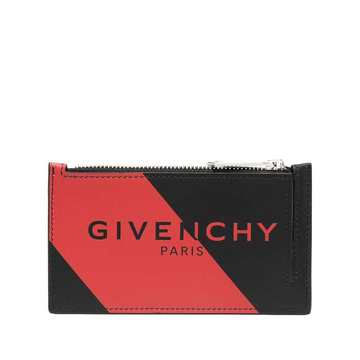 panelled logo-print wallet