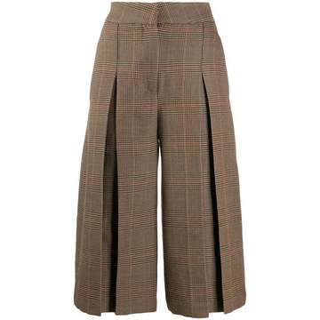 checked print culottes