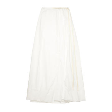 Cotton-Blend Wrap Silhouette Maxi Skirt