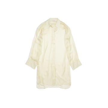 Silk-Satin Button-Down Shirt