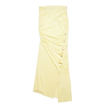 Ruched Crepe Midi Skirt