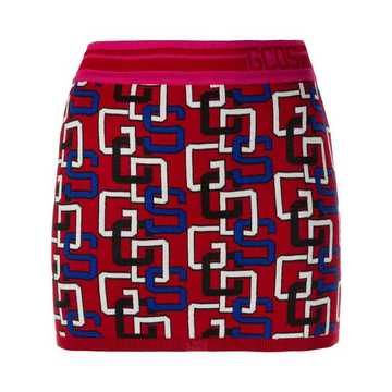 logo print knitted mini skirt