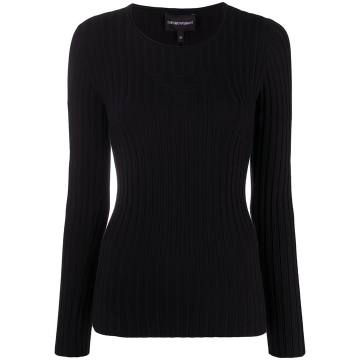 ribbed-knit crew neck top