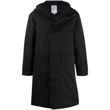 unisex hooded mid-length parka