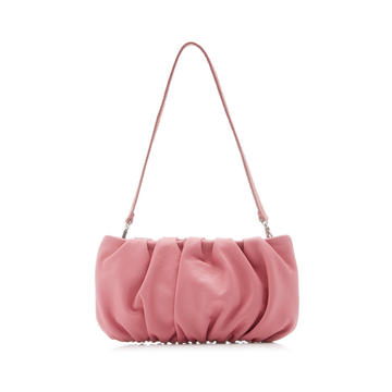 Bean Ruched Leather Shoulder Bag