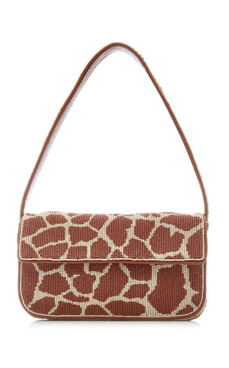 Tommy Giraffe Print Beaded Shoulder Bag展示图