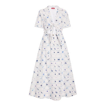 Giorgiana Linen-Cotton Poplin Midi Dress