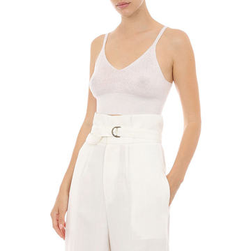 Ribbed Alpaca-Blend Cropped Top