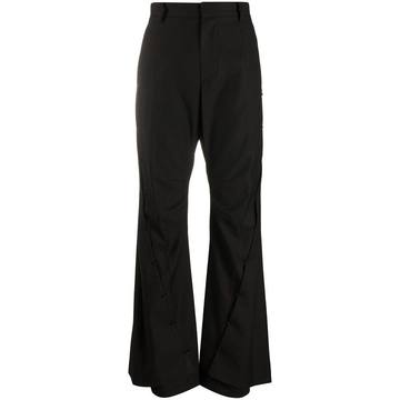 pierced kick-flare trousers