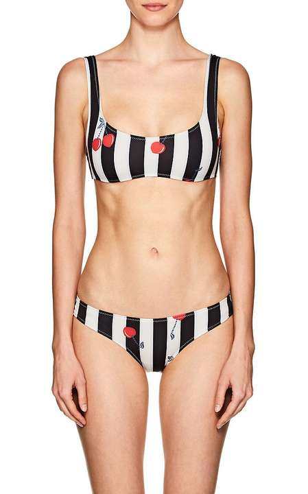 Elle Cherry Striped Bikini Top展示图