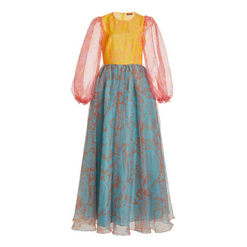 Viola Printed Crepe Organza Dress