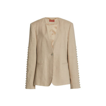 Fern Linen-Blend Button Jacket