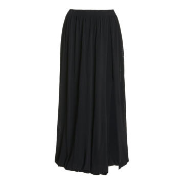 Lilac Side-Slit Midi Skirt