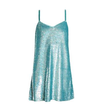 Sequin-embellished silk-georgette mini dress