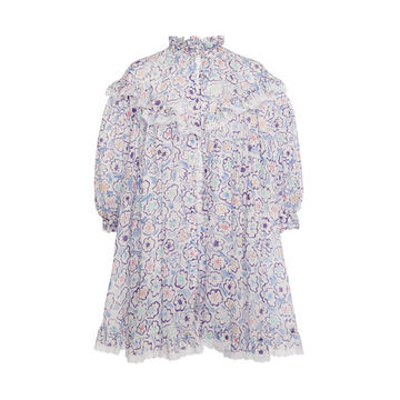 Printed Poplin Babydoll Cape