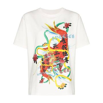 dragon print cotton T-shirt