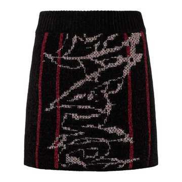 jacquard knit mini skirt