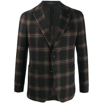 checked single-breasted blazer