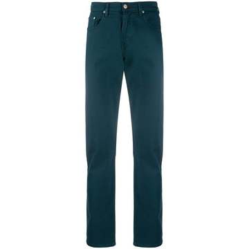 mid-rise straight leg jeans