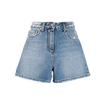 high-waisted denim shorts