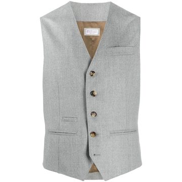 single-breasted wool waistcoat