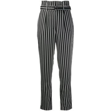 striped high-waisted trousers