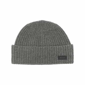 ribbed knit cashmere beanie