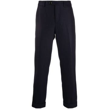 ankle-grazing straight leg trousers