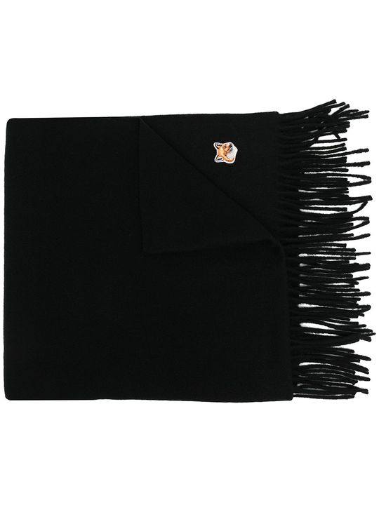 embroidered logo fringed scarf展示图