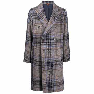 double-breasted check coat