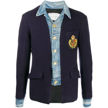 trucker crest denim blazer