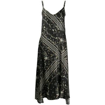 printed silk-blend midi dress