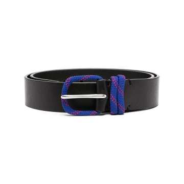 cord-buckle leather belt
