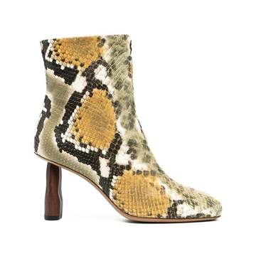 Sadie 80mm python-print boots